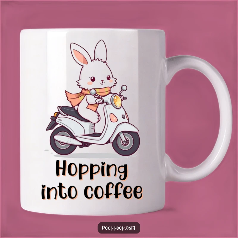 Funny Bunny Moped Mug: Fast Fun and Fluffy Humor for Your Morning!