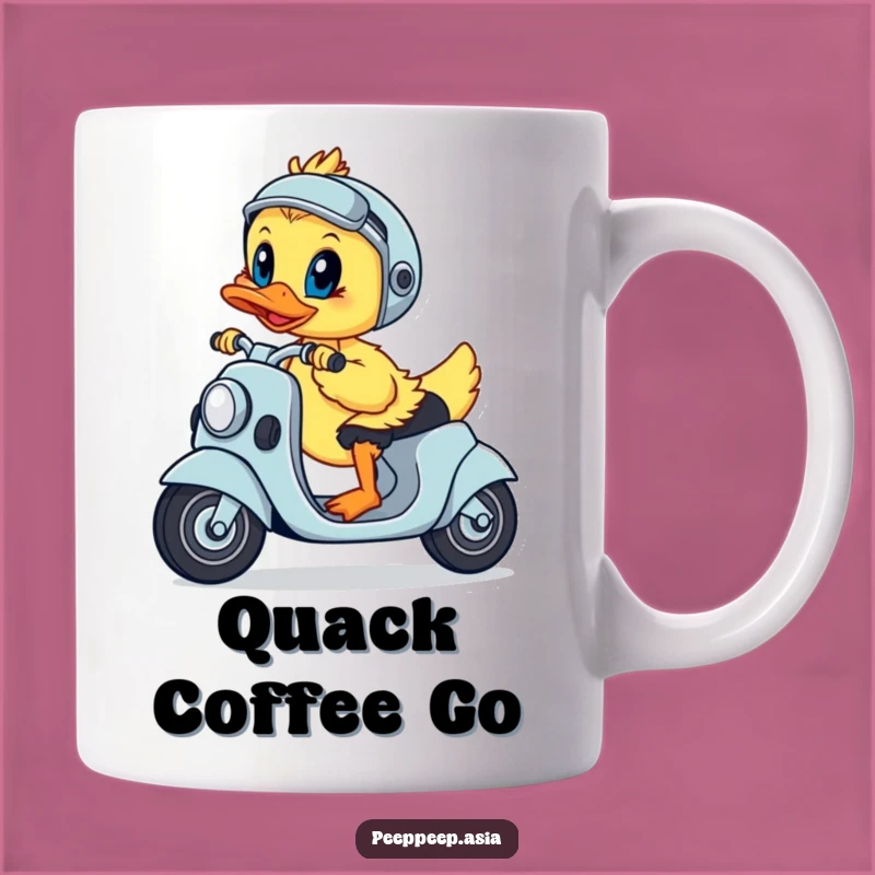 Funny Duckling Scooter Mug - Hilarious Gift for Determined Personalities
