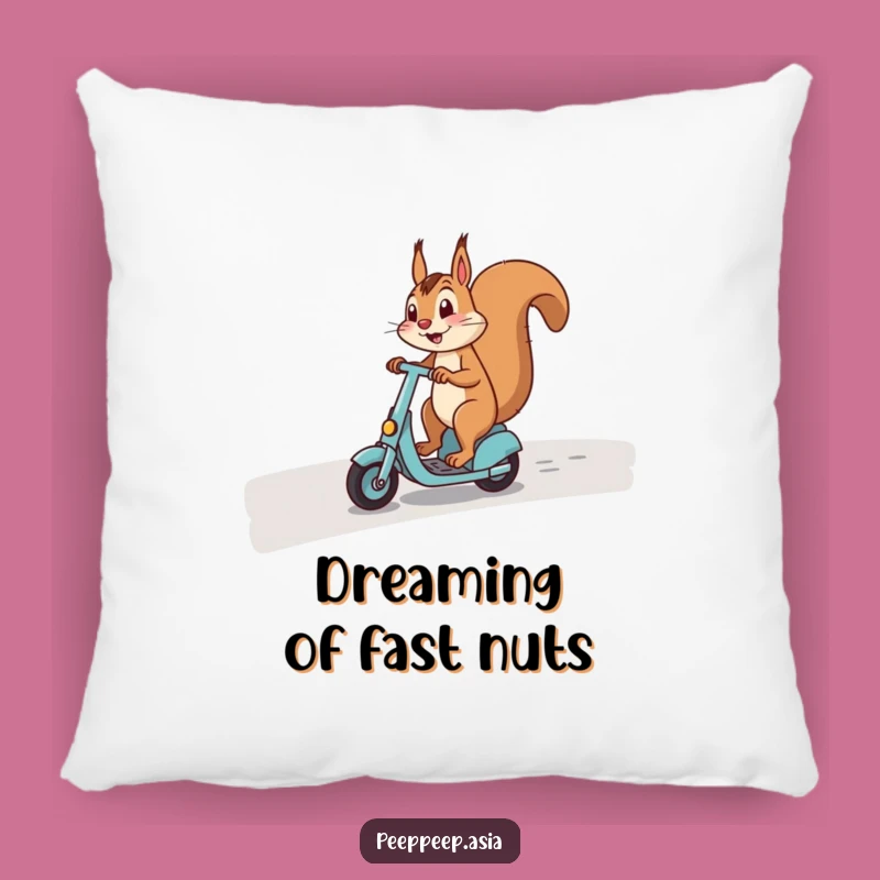 Funny Squirrel Scooter Pillow - Comfy and Hilarious Decor Accent