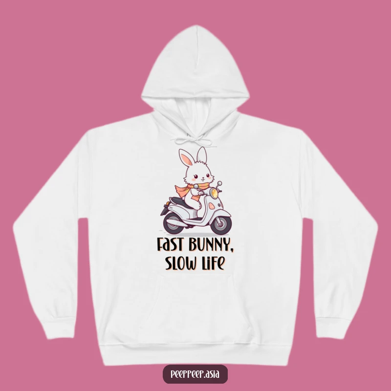 Cozy Funny Bunny Moped Hoodie: Warmth and Whimsy on the Go!