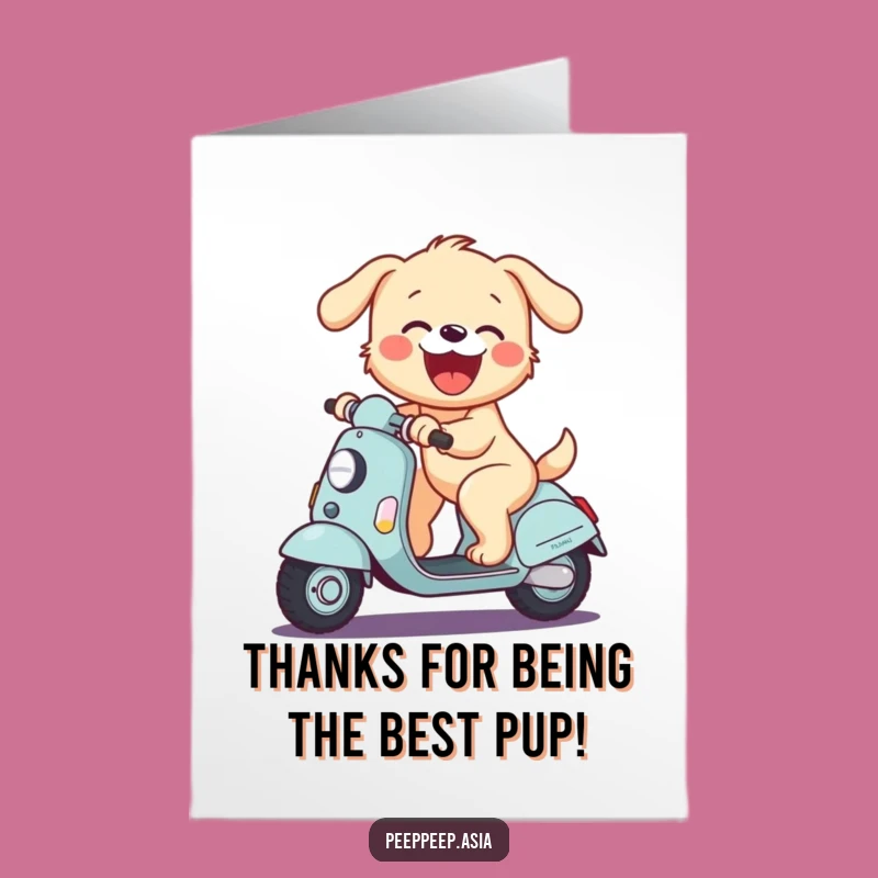 Free Printable Thank You Card: Giddy Puppy Scooter Fun Downloadable Gift!