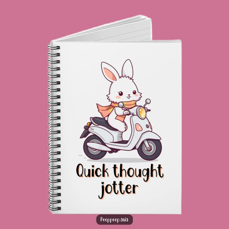 Funny Bunny Moped Notebook: Jot Down Ideas at Zippy Speeds!