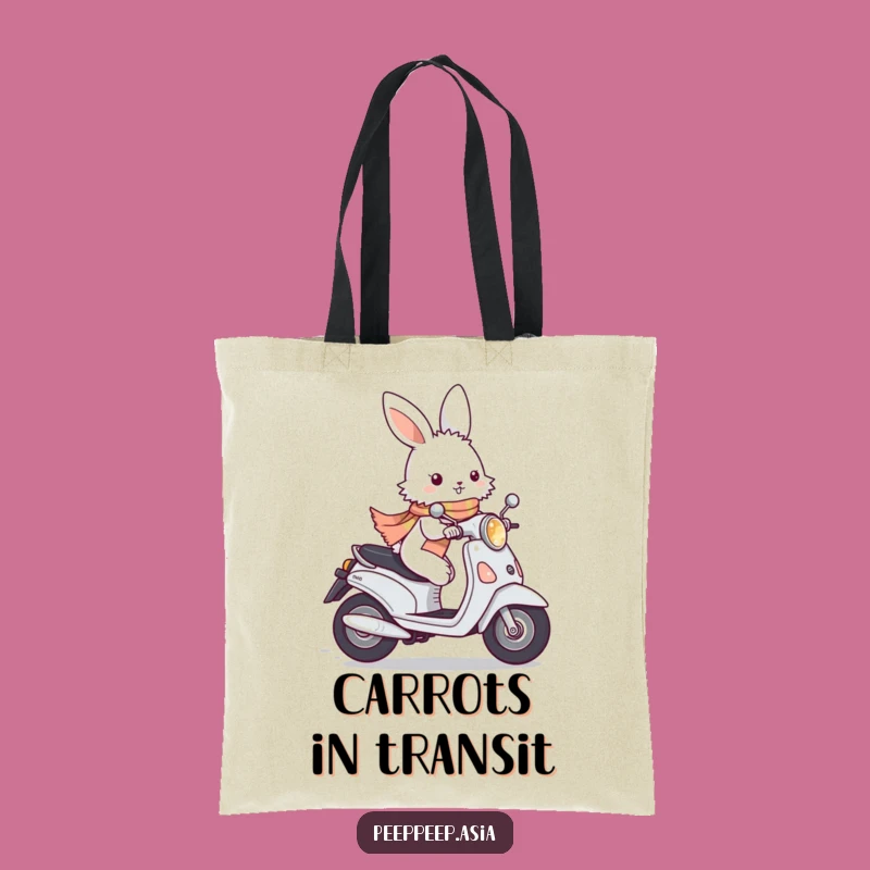 Funny Bunny Moped Tote Bag: Carry Your Speed and Smiles Everywhere!